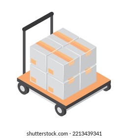 cajas isométricas aisladas en el icono de cartón de mano