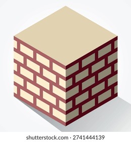 Isometric Brick Block – Masonry Wall Building Material Game Asset Cube