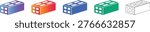 Isometric Brick Building Block Icons vol 1889