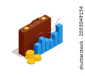 Isometric briefcase icons set on white background. Diplomat, for office, for laptop.