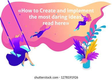 Isometric Bright Template banner article for create and implement the most daring ideas in drawing. Analytics of company information