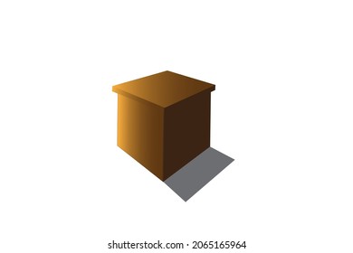 Icono de caja marrón isométrica, icono 3D