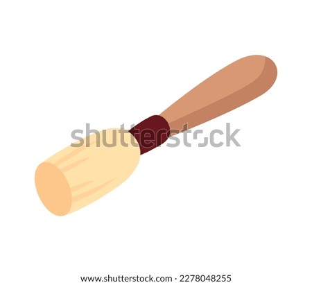 Isometric brush archeological tool icon vector illustration