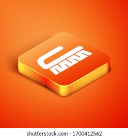 Isometric Brush for cleaning icon isolated on orange background. Cleaning service concept. Vector Illustration