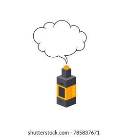 isometric bubble chat electric cigarette personal vaporizer vector art