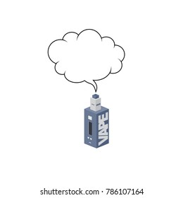 isometric bubble chat electric cigarette personal vaporizer vector art