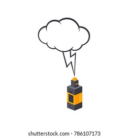 isometric bubble chat electric cigarette personal vaporizer vector art