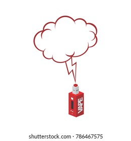 isometric bubble chat electric cigarette personal vaporizer vector art