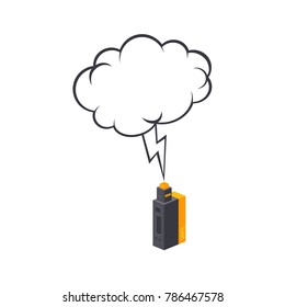 isometric bubble chat electric cigarette personal vaporizer vector art