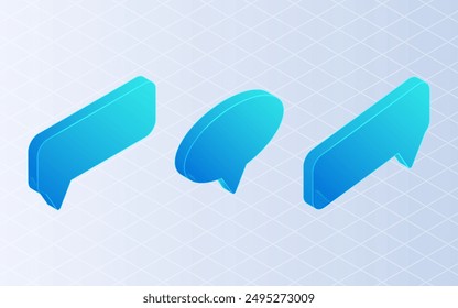 Isometric bubble speech. Set Elemant talk chat on white background