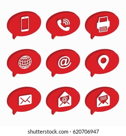 Isometric bubbles. Business Card Icon Set. Web Icons.