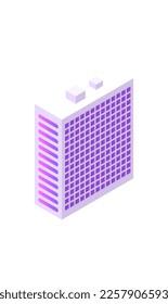 Isometric build. City object. House in 3d style. Vector illustration concept