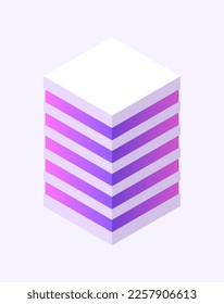 Isometric build. City object. House in 3d style. Vector illustration concept