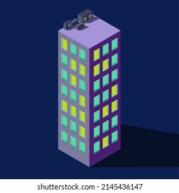 edificio isométrico de la ciudad