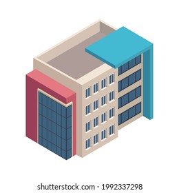 icono aislado de construcción de edificios isométricos