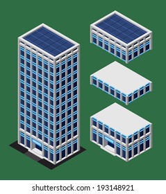 isometric building, each part is well grouped and easy to rearrange and customize
