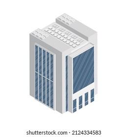 isometric building gray style icon