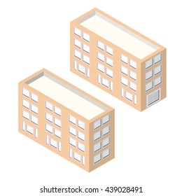 Isometric building. House icon. 