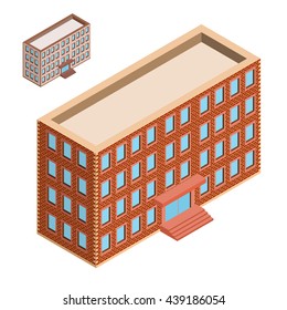 Isometric building. House icon. 