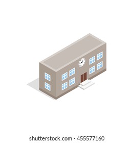 Isometric building icon 3d. Illustration of isometric building vector icon isolated on white background