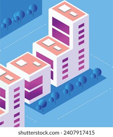 Concepto de modelo de construcción isométrico para descarga
