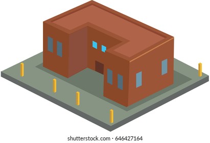 Isometric building school