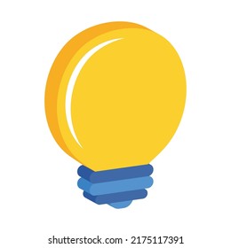 isometric bulb light on white background