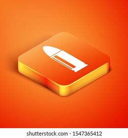 Isometric Bullet icon isolated on orange background.  Vector Illustration