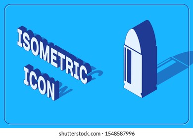 Isometric Bullet icon isolated on blue background.  Vector Illustration