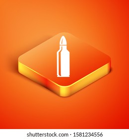 Isometric Bullet icon isolated on orange background.  Vector Illustration
