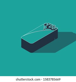 Isometric Burrito icon isolated on green background. Traditional mexican fast food.  Vector Illustration