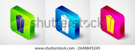 Isometric Burrito icon isolated on grey background. Traditional mexican fast food. Square button. Vector