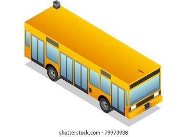 Isometric Bus Stock Vector (Royalty Free) 79973938 | Shutterstock