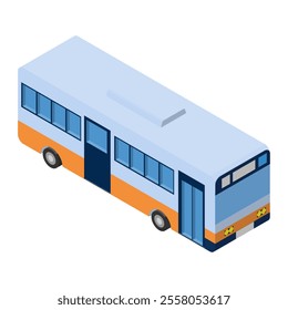 Isometric bus icon. No main line. Material that can be used to decorate websites and advertisements. Right side method.