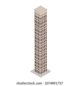 Isometric business center, urban city building