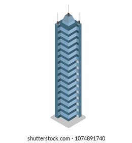 Isometric business center, urban city building 2