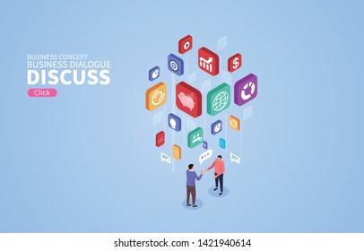 Isometric Business And  Business Discussion