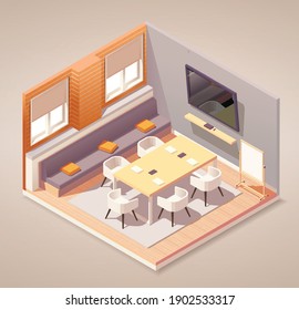 Isometric business meeting room vecter illustration