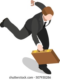 Isometric Business office Flat Icon Set Vector Items. Chief executive operating officer ceo isolated graphic centerpiece. 3D Infographic design element ceo officer illustration. Ceo logo cloud library