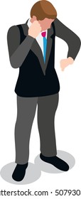 Isometric Business office Flat Icon Set Vector Items. Chief executive operating officer ceo isolated graphic centerpiece. 3D Infographic design element ceo officer illustration. Ceo logo cloud library