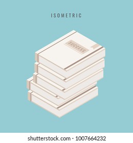 isometric. Business. Stack of books. success. vector illustration. 