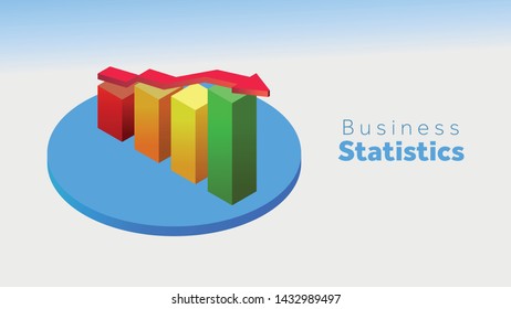 Isometric Business Statistics. Vector. Financial diagram