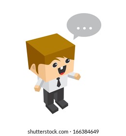 Isometric Businessman Character Illustration