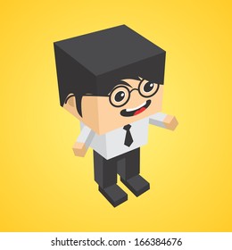 Isometric Businessman Character Illustration