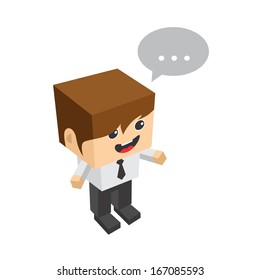 Isometric Businessman Character Illustration