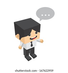 Isometric Businessman Character Illustration