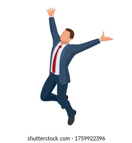 Isometric businessman isolated on write. Creating an office worker character, cartoon people. Business people.