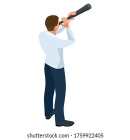 Isometric businessman isolated on write. Creating an office worker character, cartoon people. Business people.