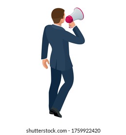 Isometric businessman isolated on write. Creating an office worker character, cartoon people. Business people.