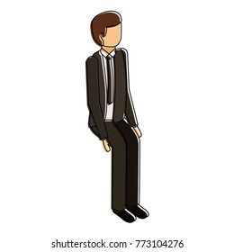 isometric businessman sit pose character